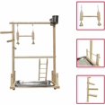 thumbnail image 4 of Percha de madera para loros, escaleras y comederos para loros - Accesorios para jaulas de cacatúas - Parque infantil para pájaros, 4 of 5