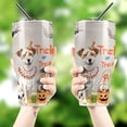 thumbnail image 4 of Trick or Treat Jack Russell Terrier Funny Mummy Cosplay Pumpkin Candy Basket 30oz Stainless Steel Tumbler Insulated Cup with Lid Parson Jack Dog Lover - 12016, 4 of 5