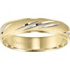 Wonder Slashed Engraved Wedding Band in 10kt Yellow Gold