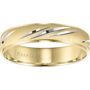 Wonder Slashed Engraved Wedding Band in 10kt Yellow Gold