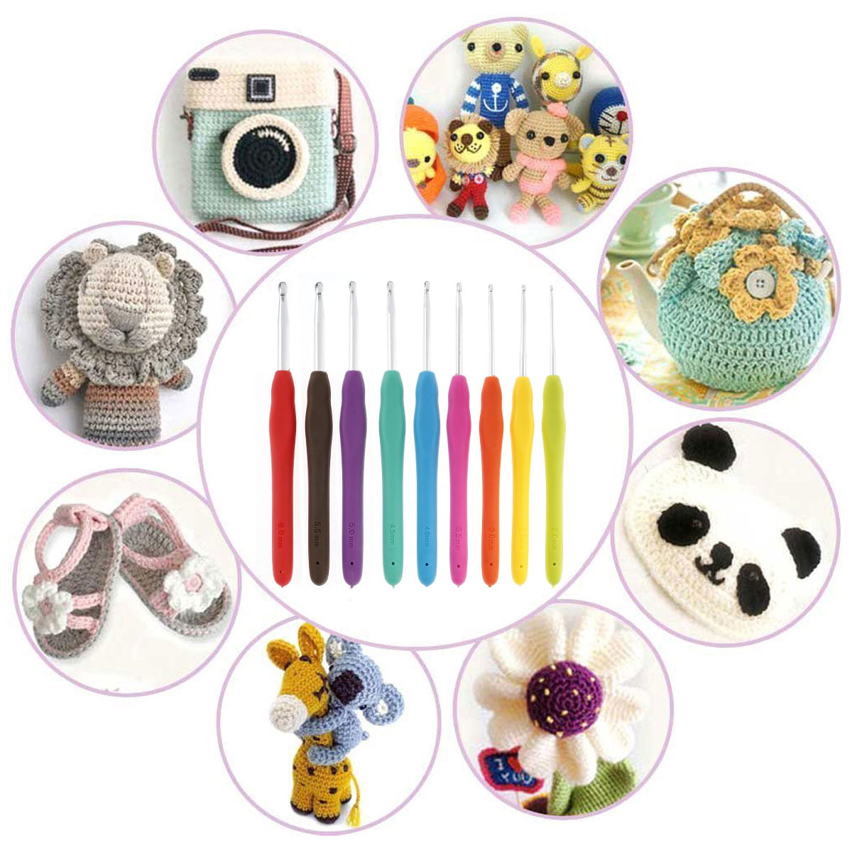 Aeelike Crochet Kit with Yarn, Beginners Crochet Kit for Adult Kids Include  Rubber Soft Grip Crochet Hooks,Knitting Supplies DIY Tools for Crochet