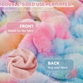 thumbnail image 3 of WOOW DEPOT Thick Faux Rabbit Fur Blanket Fleece Reversible, 1 PCS Twin Full 70.9" x 78.7", 6 lb Heavy, Soft Warm Mink Throw Luxurious Plush, Rainbow Gradient, 3 of 8