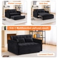 thumbnail image 5 of Hommoo Modern 3 in 1 Convertible Sleeper Sofa Bed, Pull Out Loveseat Couch Futon Sofa Bed with 3-Level Adjustable Back, Black, 5 of 8