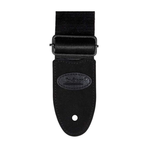 Correa para Guitarra OnStage GSA20BK Nylon con Cuero Negro