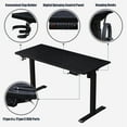 thumbnail image 6 of KOWO 55" K304 Electric Height Adjustable Standing Desk with Hutch and Drawer, Black, 6 of 8