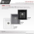 thumbnail image 2 of Stylish Dual Mount 16" Black Composite Granite Single Bowl Kitchen Sink with Strainer S-816N, 2 of 7