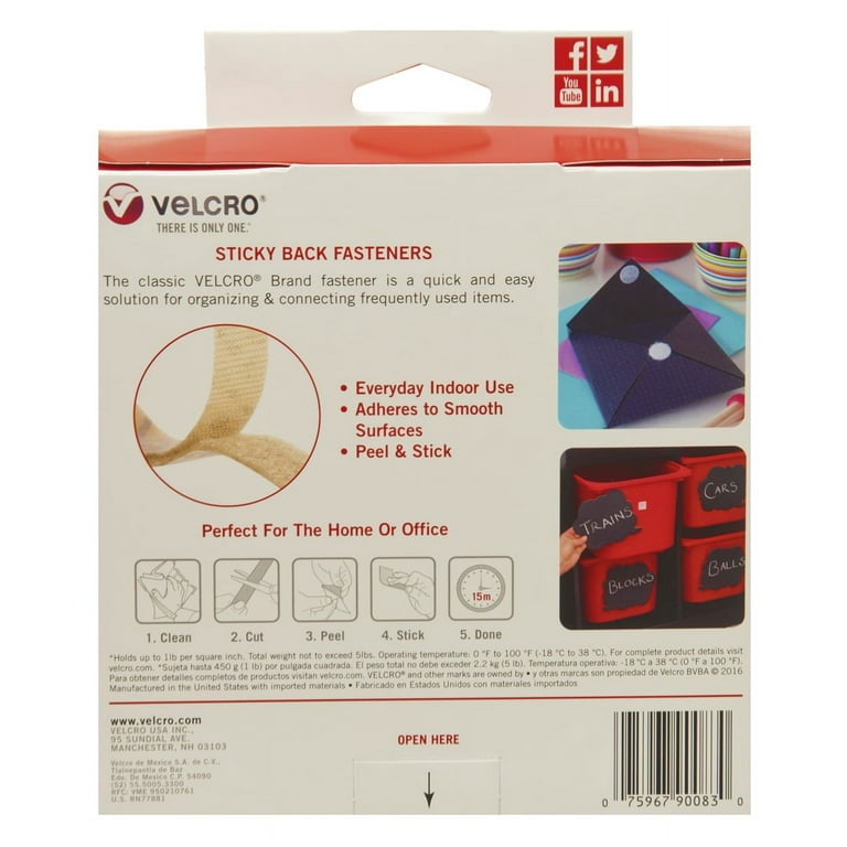 Velcro Sticky-Back Hook & Loop Fastener Tape with Dispenser
