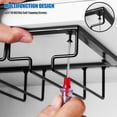 thumbnail image 3 of Hanging Stemware Holder for Kitchen Sitting Room, Durable Metal Frame Wine Glass Rack, Easy Install Under Cabinet, Classic Black Finish, Space Saving for Multiple Glass Types, 3 of 5