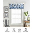 thumbnail image 6 of Blue Poppy Curtain Valance for Windows/Living Room/Kitchen/Bathroom/Café, Short Rod Pocket Tier Curtain Window Treatment Panel Botanical Flowers Spring Garden Topper Curtain 42''x12'', 6 of 6