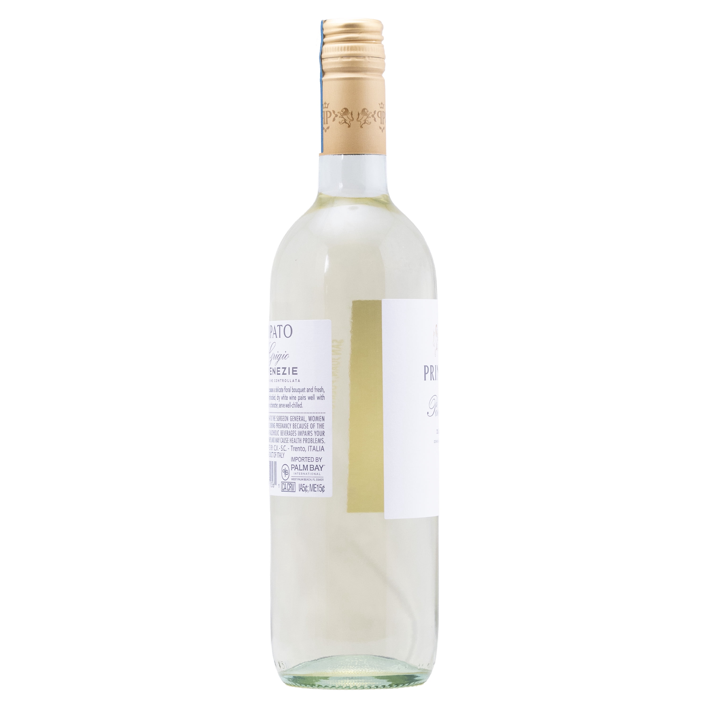 Principato Pinot Grigio White Wine, 750ml, 12% ABV, Crisp and Refreshing with Citrus and Floral Notes