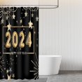 thumbnail image 6 of 2024 Happy New Year Shower Curtain for Bathroom, 2024 Shower Curtain Set Waterproof Fabric Bathtub Curtain Decor with 12 Hooks, 72x72 inches, 6 of 6