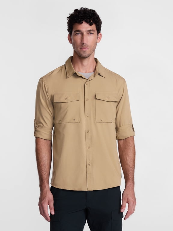 Men's Fishing Shirt with Long Sleeves, Sizes S-4XLT