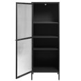 thumbnail image 4 of 1-Door Glass & Metal Display Cabinet in Black, 4 of 5
