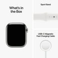 thumbnail image 2 of Apple Watch Series 8 GPS + Cellular 41mm Silver Stainless Steel Case with White Sport Band - M/L. Fitness Tracker, Blood Oxygen & ECG Apps, Always-On Retina Display, 2 of 9