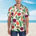 thumbnail image 2 of Pofeuu Vegetables Print Hawaiian Shirt for Men Sleeves Casual Button Down Summer Beach Dress Shirts T-Shirts,Medium, 2 of 7