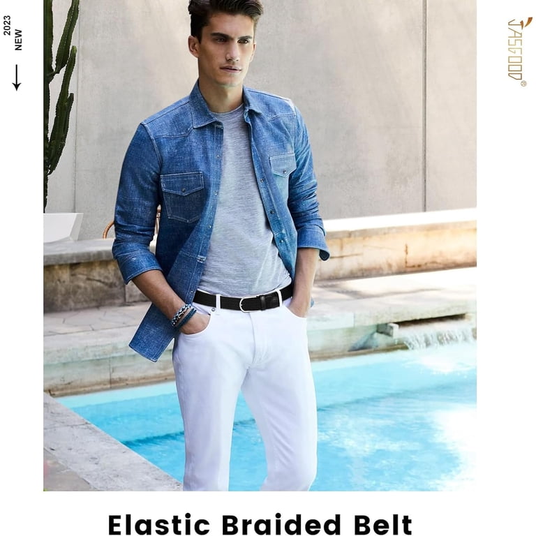Braided Canvas Elastic Belt for Men and Women Stretch Woven  display picture 2