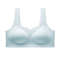 thumbnail image 4 of Bras for Women Plus Size, Xunlbb Women's Solid Color Sexy Seamless Push-Up U-Shaped Underwear Everyday Bras(Light Blue,XL), 4 of 6