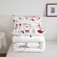 thumbnail image 5 of Santa Claus Comforter Set Merry Christmas Bedding 3 Piece Happy New Year Xmas Bedding Comforter Sets Christmas Themed Duvet Insert Cute Penguin Snowman Quilt King Size, 5 of 6