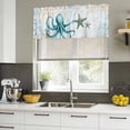 thumbnail image 4 of Coastal Octopus Curtain Valances for Windows, Kitchen Valance Window Treatments Panel 2 Pack, Summer Starfish Beach Vintage Rod Pocket Short Curtains for Bathroom Bedroom 60 x 18 Inch, 4 of 8