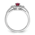 thumbnail image 2 of Sterling Silver Rhodium-plated Created Ruby & Diamond Ring, 2 of 7
