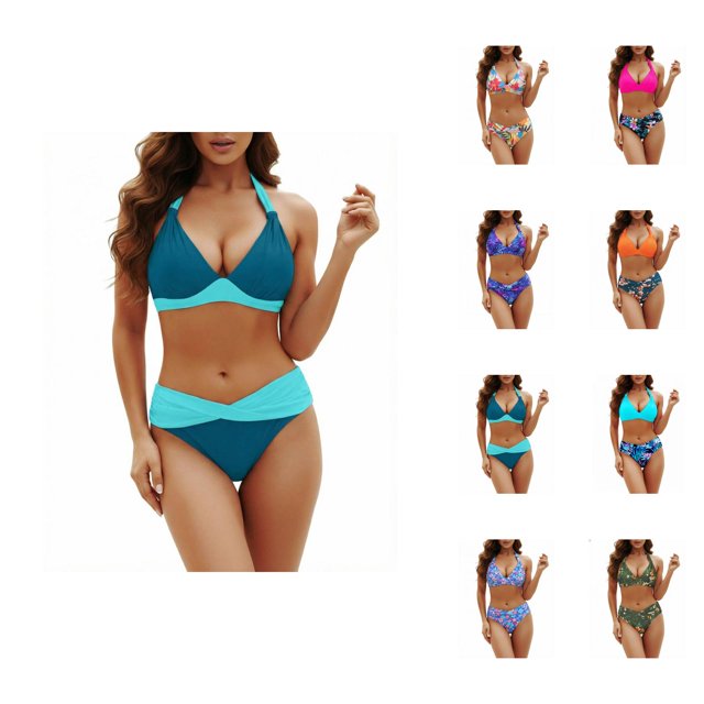 Bikinis for Women 2026 Trendy Triangle Top with High Waisted Bottom Two Piece Bathing Suits Woman