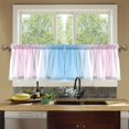 thumbnail image 4 of Yayeee Kitchen Curtains Tier Set of 2 Light Filtering 57"x24" Over Sink Window Panels, Light Blue Stripes, 4 of 7