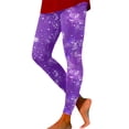 thumbnail image 3 of HXWCHs Women's Fashion Carnival Casual Galaxy Starry Print Yoga Leggings High Waisted Workout Pants for Running Fitness L Purple, 3 of 5