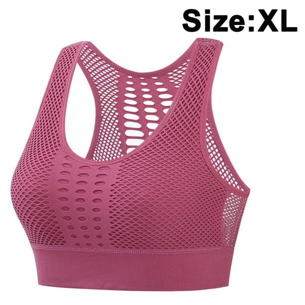 Sujetador deportivo para mujer, sin costuras, a prueba de golpes, sujetadores de Yoga de malla, sujetador de entrenamiento acolchado extraíble, camisetas sin mangas cortas atléticas de moda