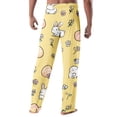 thumbnail image 4 of Domuza Easter Bunny Pajama Pants Men Casual Drawstring Elastic Waist Pjs Trousers Loose Fit Comfy Lounge Sleepwear with Pockets Yellow S, 4 of 4