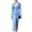 Light Blue, variant on Women's Waist Cinched Blazer Dress, V Neck Long Sleeve Single Breasted Slit Midi Dress, Bodycon Slim Fit Work Office Business Daily Dress Brown XL