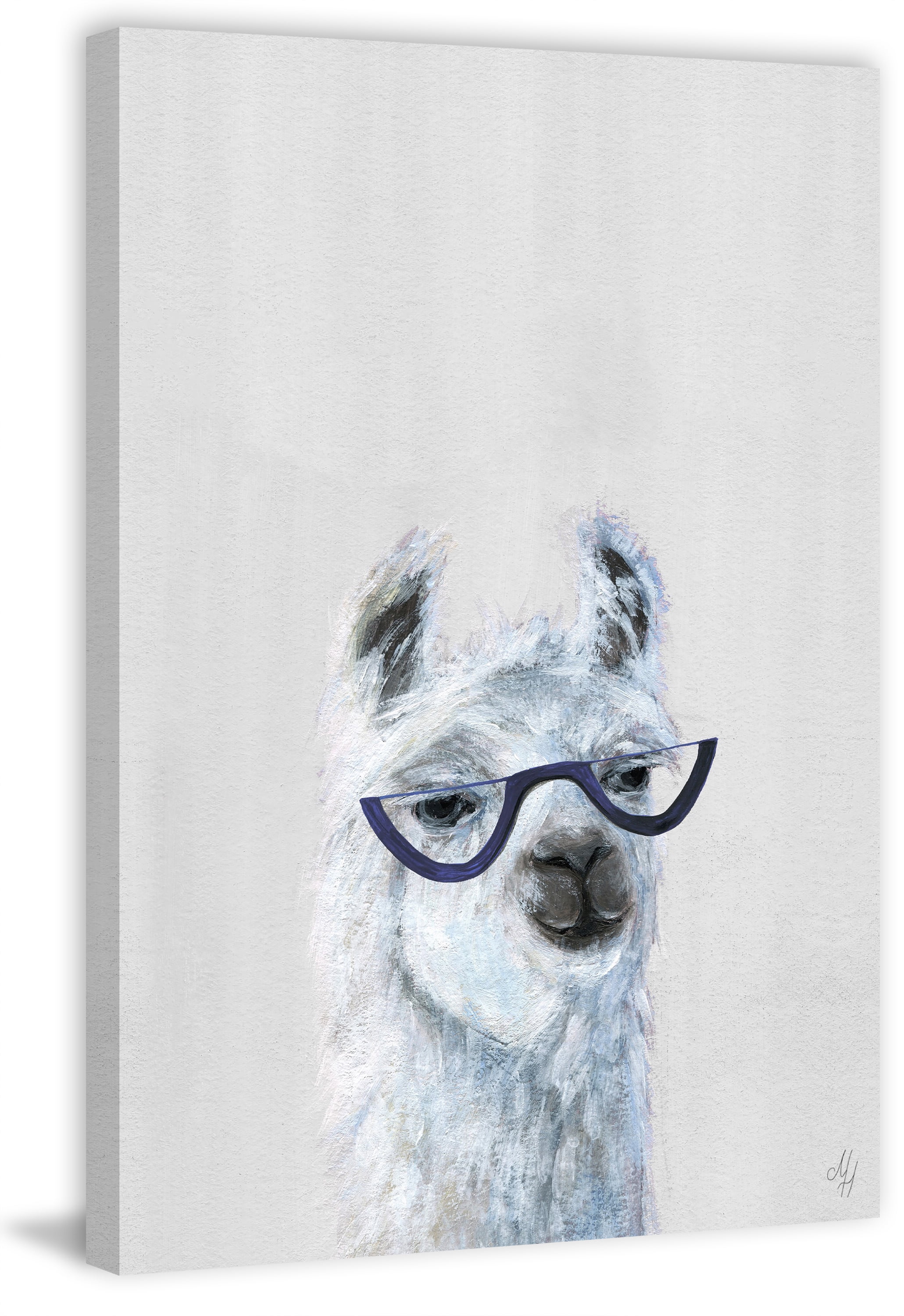 Marmont Hill Studious Llama II Canvas Wall Art