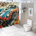 thumbnail image 7 of Awypu Waterproof Shower Curtain for Bathroom Decor Colorful Racing Car Watercolor White, 7 of 7