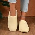 thumbnail image 2 of Rokment Clog Slip on Snow Boots for Women with Fleece Lined Winter Warm Fashion Suede Mules Booties Fuzzy Barefoot Indoor Outdoor House Shoes Beige Size 6.5, 2 of 7