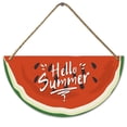 thumbnail image 1 of Eveokoki Watermelon Door Sign Hello Summer Door Hanger Wood Front Door Wreath Decor Wall Hanging Housewarming Gift Home Decor, 1 of 5