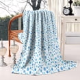 thumbnail image 2 of Blue Christmas Snowflake Pattern Blanket,Comfortable Soft Flannel Throw Blanket,All Season,Warm Lightweight Blankets for Sofa Bed Couch Living Room Chair,50"x60", 2 of 4