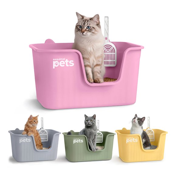 Arenero Para Gato Caja De Arena Grande Con Pala Esquimal Pets Color Rosa
