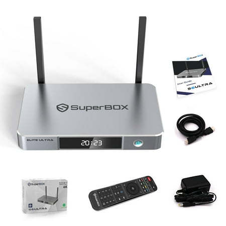 S6 Elite Ultra 2025 SuperBox for TV 2025 Fully Loaded, Wireless Voice Remote Included, 1000M Ethernet Port Super Box with Voice Remote, 4G RAM+128G ROM, 6K HDMI, Easy Setup Guide by Authorised Seller
