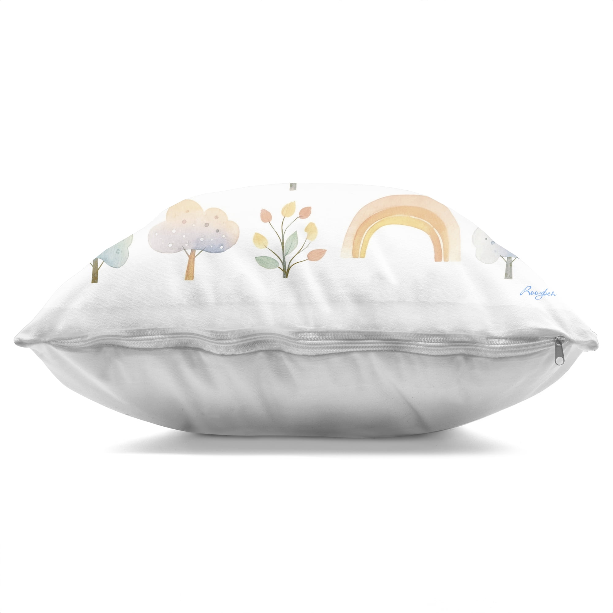 Stupell Industries Happy Rainbows & Foliage Decorative Printed Throw Pillow, design by Roozbeh