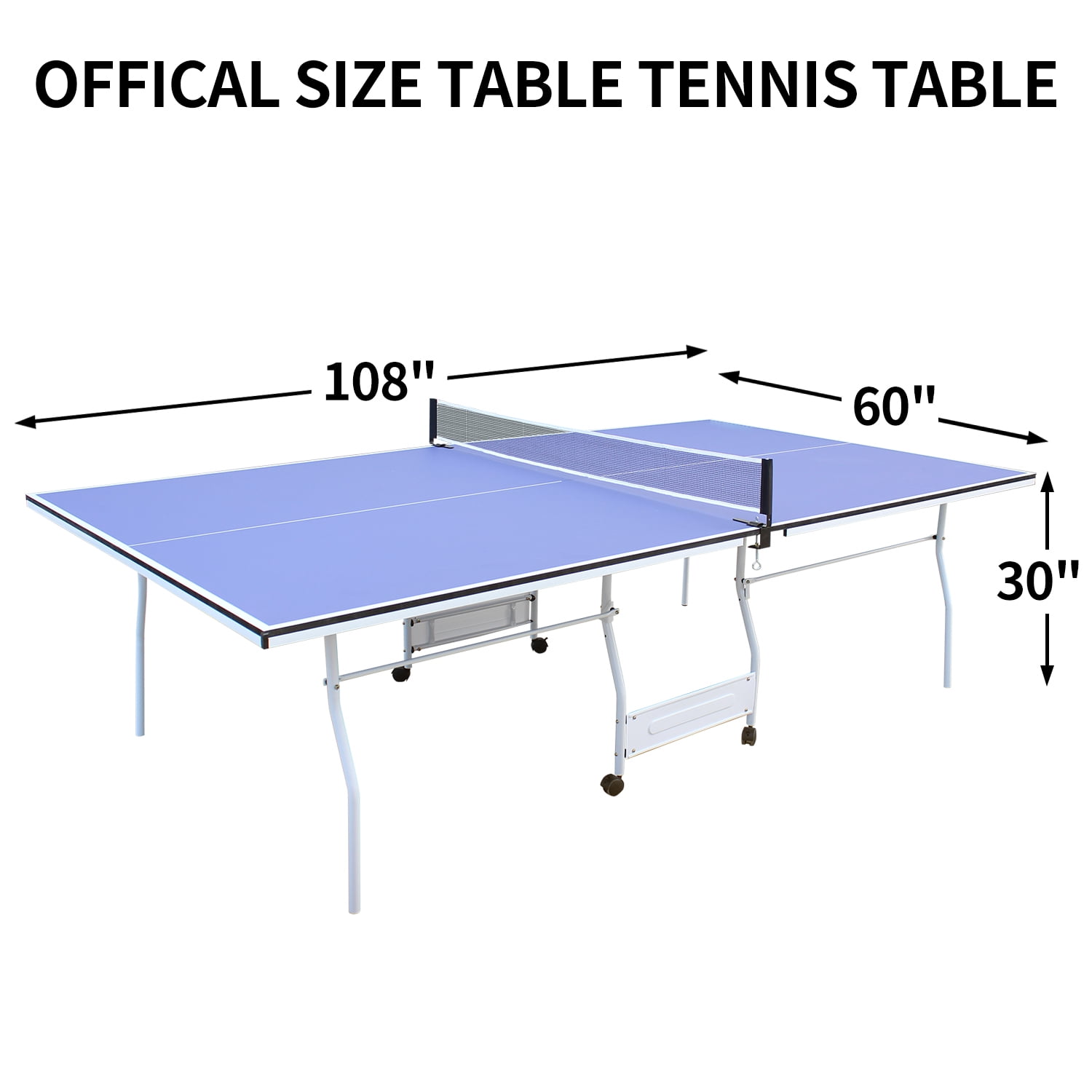 9ft Foldable Table Tennis Table Complete Set-Includes Net,2 Premium Paddles,3 Balls for Home