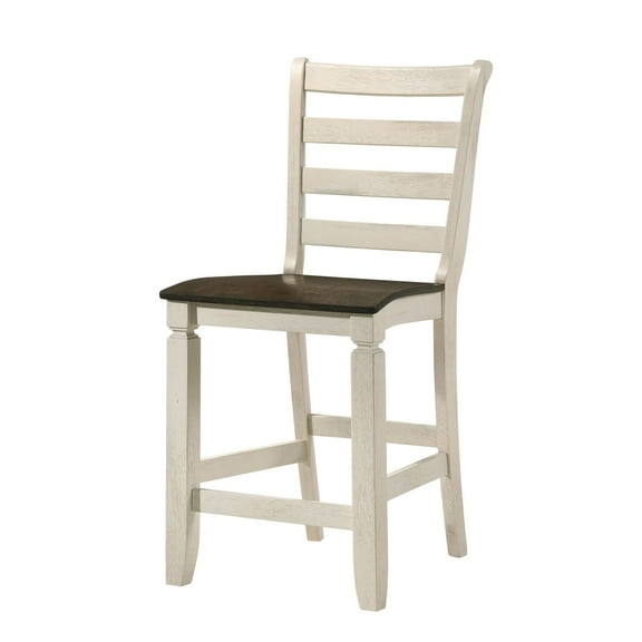 Acme Tasnim Upholstered Counter Height Stool in Oak and Antique White Indoor Dining Chairs