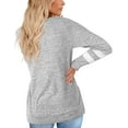thumbnail image 4 of T-Shirts Décontractés à Manches Longues Rayés pour Femmes, Col Rond, Hauts Unis, Blouse Ample de Loisirs, 4 of 4