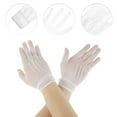 thumbnail image 2 of Unique Bargains 1 Pair Sunblock Mittens Hollow Fishing Net Sun Block Driving Gloves for Women White, 2 of 5