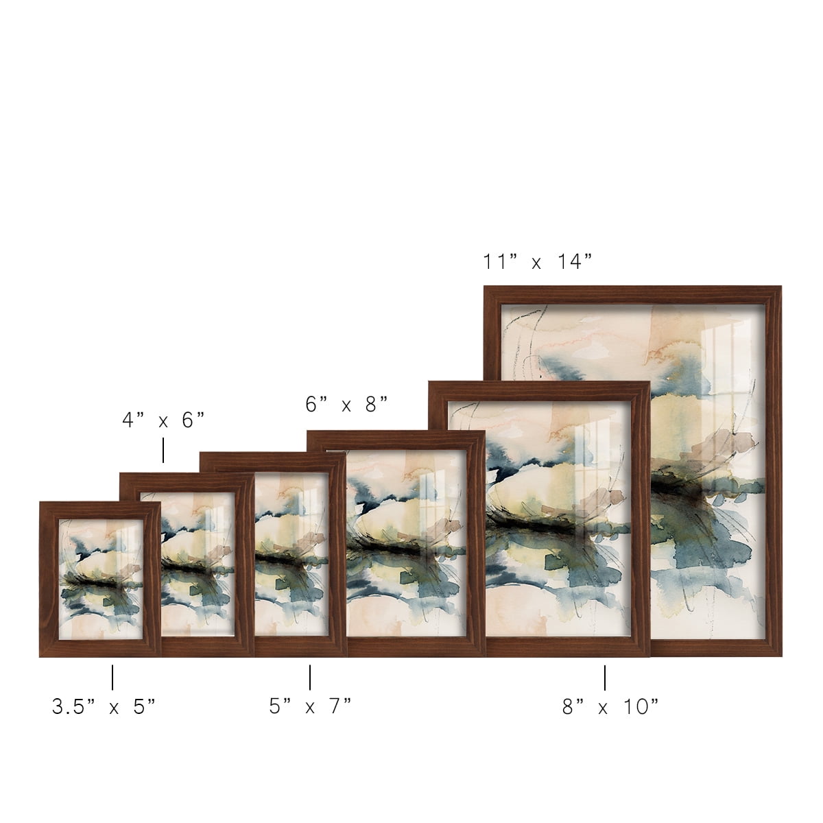 Winter Shoal II - Framed Print w/glass - Chestnut