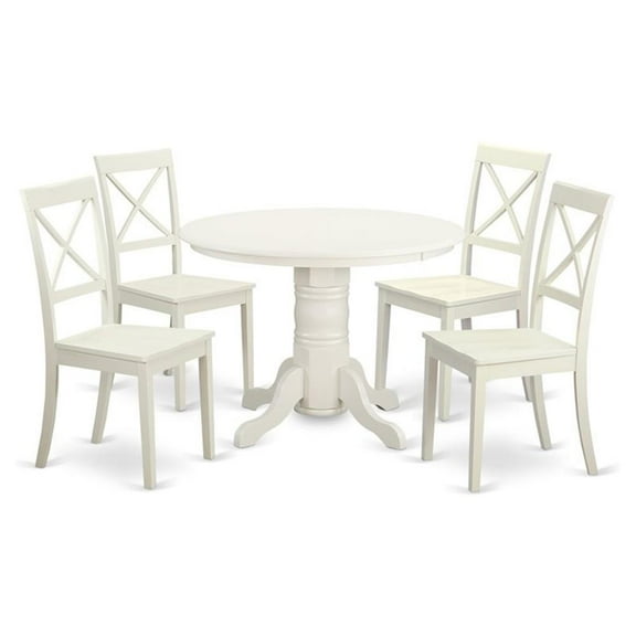 East West Furniture 5  PC  Kitchen  nook  Dining  set  -  Kitchen  Table  and  4  dinette  Chairs