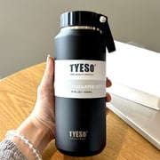 TYESO 500/710ml Thermos Cups Stainless Steel Easy-Pull Cup Outdoor Sport Water Bottle with Handle Portable Travel Mug Hydration