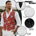 thumbnail image 6 of Yuyamidu Chicken Men's Suit Vest for Wedding Prom Business Formal Dress Waistcoat Vest with 3 Pockets Colorful Lights V-Neck Vests Size 2XL, Red Christmas, 6 of 7