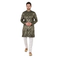 thumbnail image 1 of eloria Men's Tunic Jacquard Kurta Pajama Indian Traditional Suit Wedding Party Dress Set Party Wear Apparel, 1 of 6