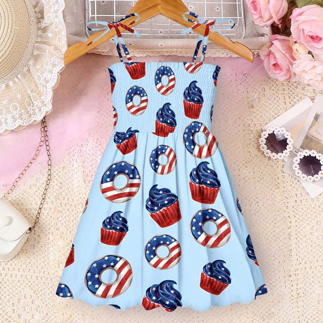 Pisexur Girls Dresses , Robes pour Filles Bébé, Robes pour Enfants Filles Bébé Robe de Plage Robes Décontractées Sans Manches Princesse Robe d'Été Bleu