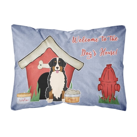 Carolines Treasures BB2790PW1216 Dog House Collection Bernese Mountain Dog Canvas Fabric Decorative Pillow 12H x16W