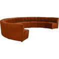 thumbnail image 3 of Meridian Furniture Sectionnel Modulaire 9 Pcs en Velours Cognac Limitless, 3 of 7